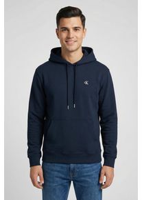Sweatshirt Calvin Klein Jeans "MONOGRAM HOODIE", Herren, Gr. S, schwarz sapphire, Sweatware, Obermaterial: 100% Baumwolle, unifarben, regular fit normal, Rundhals, B&uuml;ndchen, Sweatshirts Sweatshirt, regular fit, Kapuze, Logostickerei
