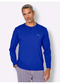 Pyjamaoberteil "Schlafanzug-Shirt", Herren, Gr. 48/50, royalblau, 100% Baumwolle, unifarben, Shirts Pyjamaoberteil