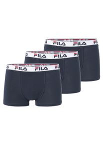 Boxer Fila "MAN BOXER SHORTS", Herren, Gr. S, blau (navy), Single Jersey, Obermaterial: 95% Baumwolle, 5% Elasthan, bedruckt, unifarben mit Farbeinsatz, k&ouml;rpernah, Unterhosen Boxer, mit elastischem Logobund