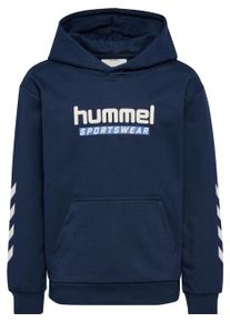 Kapuzensweatshirt Hummel, M&auml;dchen, Gr. 134/140, blau (marineblaus), Obermaterial: 80% Baumwolle, 20% Polyester, normal, Rundhals, Sweatshirts Kapuzensweatshirt