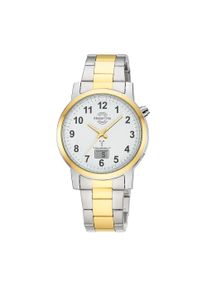 Funkuhr MASTER TIME "Basic", silberfarben, goldfarben, Armbanduhren, Herren, Funkuhr, Quarzuhr, Armbanduhr, Herrenuhr, Edelstahlarmband, analog, digital