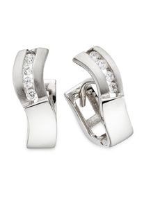 Paar Creolen Bruno Banani "Schmuck Geschenk Silbercreolen", silberfarben, kristallwei&szlig;, kristallwei&szlig;, Ohrringe, Damen, Silber 925 (Sterlingsilber), Paar Creolen, mit Zirkonia (synth.)