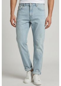 Straight-Jeans Pepe Jeans "BYRON FS POWDERED BLUE", Herren, Gr. 31, L&auml;nge 34, light blau, Denim/Jeans, Obermaterial: 99% Baumwolle, 1% Elasthan, Destroyed-Effekte, straight fit lang, Jeans Straight-Jeans, Regular Waist