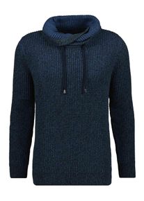 Rollkragenpullover Ragman, Herren, Gr. 58, bunt (blau, gr&uuml;n, 731), Strick, 100% Baumwolle, ohne Ausschnitt, Pullover Rollkragenpullover