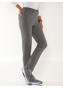 5-Pocket-Jeans Classic Basics, Damen, Gr. 46, Normalgr&ouml;&szlig;en, grau (anthrazit), 97% Baumwolle, 3% Elasthan, unifarben, lang, Jeans 5-Pocket-Jeans