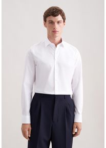 Businesshemd Seidensticker "Schwarze Rose", Herren, Gr. XXL (45-46), normale &Auml;rmell&auml;ngen, wei&szlig;, 100% Baumwolle, unifarben, slim fit, 2-Knopf-Manschette, Hemden Businesshemd, Slim 1/1 Kentkragen Uni