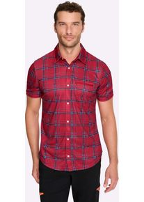 Funktionsshirt Catamaran "Funktions-Hemd", Herren, Gr. 45/46, marine, rot, kariert, 78% Baumwolle, 20% Polyester, 2% Elasthan, gemustert, kariert, Shirts Funktionsshirt