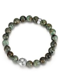 Perlenarmband Firetti "Schmuck Geschenk Armschmuck Armkette Perle", gr&uuml;n (edelstahlfarben, gr&uuml;n, gr&uuml;n), Armb&auml;nder, Damen, 16cm, Edelstahl Nylon, Edelstahl, Nylon, Perlenarmband, mit T&uuml;rkis