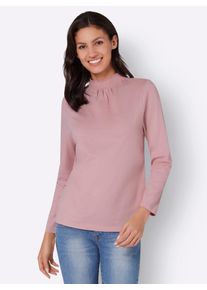 Stehkragenshirt Classic Basics "Stehkragen-Shirt", Damen, Gr. 40, lila (hortensie), 100% Baumwolle, unifarben, Shirts Stehkragenshirt