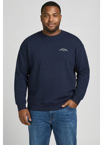 Jack & Jones PlusSize Sweatshirt "JJCOLLEGE LOGO SWEAT CREW PLS", Herren, Gr. 5XL, navy blazer, Sweatware, Obermaterial: 80% Baumwolle, 20% Polyester, JACK & JONES PLUSSIZE, unifarben, relaxed fit normal, Rundhals, Rippb&uuml;ndchen, Sweatshirts Sweatshirt