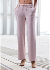 Homewearhose Lascana, Damen, Gr. 44/46, N-Gr, rosa, Obermaterial: 70% Viskose, 25% Polyamid, 5% Elasthan, unifarben, Basic, Hosen Homewearhose, in weich flie&szlig;endem Material, Loungewear, Topseller