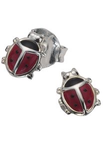 Paar Ohrstecker Firetti "Schmuck Geschenk Silber 925 Ohrschmuck Marienk&auml;fer", bunt (silberfarben, rot, schwarz), Ohrringe, M&auml;dchen, Silber 925 (Sterlingsilber), Paar Ohrstecker