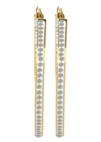 Adelia&acute;s Paar Creolen ADELIA&acute;S "Damen Ohrringe &iquest; Creole aus Edelstahl mit Strass Steinchen", gold, Ohrringe, Damen, Edelstahl, Paar Creolen