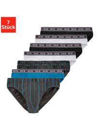 H.I.S. Slip H.I.S, Herren, Gr. XL, 7 Stk., blau, Jersey, Obermaterial: 95% Baumwolle, 5% Elasthan, gestreift, k&ouml;rpernah, Unterhosen Slip, aus Baumwoll-Stretch