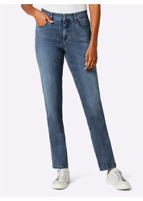 5-Pocket-Jeans Ascari, Damen, Gr. 46, Normalgr&ouml;&szlig;en, blau (blau, stone, washed), 50% Baumwolle, 40% Lyocell, 7% Elastomultiester, 3% Elasthan, unifarben, lang, Jeans 5-Pocket-Jeans