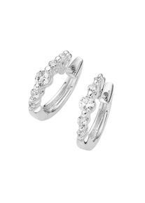 Paar Creolen Smart Jewel "Creolen Zirkonia Steine, Silber 925", wei&szlig;, Ohrringe, Damen, Silber 925 (Sterlingsilber), Paar Creolen