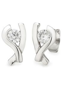 Paar Ohrstecker Bruno Banani "Schmuck Geschenk Silber 925 Ohrschmuck Ohrringe Glitzerstein", silber (silberfarben, kristallwei&szlig;, kristallwei&szlig;), Ohrringe, Damen, Silber 925 (Sterlingsilber), Paar Ohrstecker, mit Zirkonia (synth.)