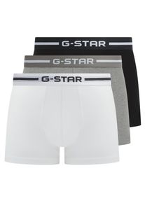 G-Star Raw Boxershorts G-STAR "ACRE, 3 PACK TRUNKS", Herren, Gr. XXL, 3 Stk., schwarz, grau marl, hellwei&szlig;, Jersey, Obermaterial: 95% Baumwolle, 5% Elasthan, unifarben, eng, Unterhosen Boxershorts, mit Logo-Bund