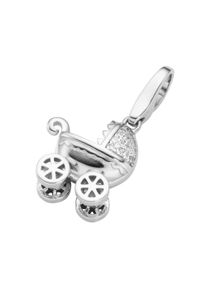 Charm-Einh&auml;nger "Charm Kinderwagen mit Zirkonia Steinen, Silber 925", wei&szlig;, Giorgio Martello MILANO, Charms, Herren, Silber 925 (Sterlingsilber), Charm-Einh&auml;nger
