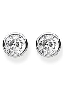 Paar Ohrstecker Thomas Sabo "Wei&szlig;er Stein", bunt (silberfarben, wei&szlig;, kristallwei&szlig;), Ohrringe, Damen, 6mm, Silber 925 (recycelt), Paar Ohrstecker, mit Zirkonia (synth.)