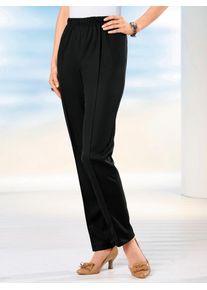 Dehnbund-Hose Classic Basics, Damen, Gr. 46, Normalgr&ouml;&szlig;en, schwarz, 100% Polyester, unifarben, lang, Hosen Dehnbund-Hose