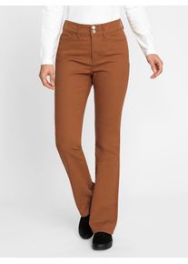 5-Pocket-Jeans Inspirationen, Damen, Gr. 38, Normalgr&ouml;&szlig;en, braun (cognac), 81% Baumwolle, 17% Polyester, 2% Elasthan, unifarben, lang, Jeans 5-Pocket-Jeans