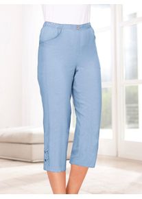 Caprihose Classic Basics, Damen, Gr. 46, Normalgr&ouml;&szlig;en, blau (hellblau), 100% Polyester, unifarben, 3/4-L&auml;nge, Hosen Caprihose