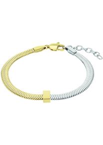 Armband Amor "2039980", gelb (gelbgoldfarben, edelstahlfarben), Armb&auml;nder, Damen, 20cm, Edelstahl, Armband