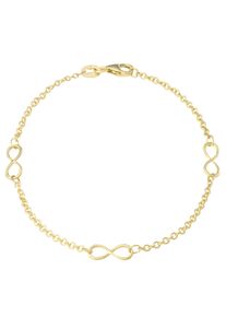 Goldarmband Amor "Infinity/Unendlichkeitsschleife", gold (gelbgoldfarben), Armb&auml;nder, Damen, 18cm, Gelbgold 375, Goldarmband