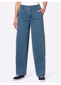 Bequeme Jeans Classic Basics, Damen, Gr. 46, Normalgr&ouml;&szlig;en, blau (blau, bleached), 81% Baumwolle, 17% Polyester, 2% Elasthan, lang, Jeans Bequeme Jeans