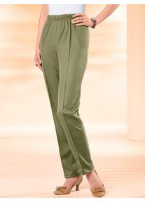 Dehnbund-Hose Classic Basics, Damen, Gr. 46, Normalgr&ouml;&szlig;en, gr&uuml;n (schilf), 100% Polyester, unifarben, lang, Hosen Dehnbund-Hose