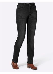 Bequeme Jeans Casual Looks, Damen, Gr. 46, Normalgr&ouml;&szlig;en, schwarz (schwarz, denim), 98% Baumwolle, 2% Elasthan, unifarben, lang, Jeans Bequeme Jeans