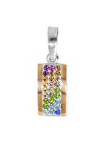 Kettenanh&auml;nger OSTSEE-SCHMUCK "- Christina - Silber 925/000 & Gold 585/000 - Schmuckstein" Gr. 23, silber (silber 925, silberfarben, wei&szlig;), Schmuckanh&auml;nger, Damen, Blacklist, Kettenanh&auml;nger