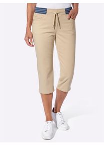 Caprijeans Casual Looks, Damen, Gr. 46, Normalgr&ouml;&szlig;en, sand, 98% Baumwolle, 2% Elasthan, unifarben, 3/4-L&auml;nge, Jeans Caprijeans