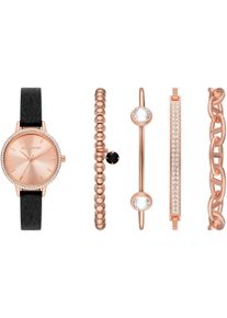 Quarzuhr Skechers "ELEVATED GLITZ SET", schwarz, Armbanduhren, Damen, Quarzuhr, Armbanduhr, Damenuhr, analog, Glassteine, Geschenkidee