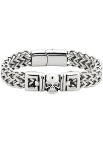 Edelstahlarmband Bruno Banani "Schmuck Geschenk Armschmuck Edelstahl mit Totenkopf-Motiv", silber (edelstahlfarben), Armb&auml;nder, Damen, 22cm, Edelstahl, Edelstahlarmband