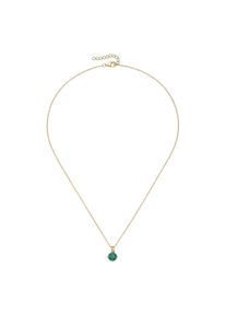 Kette mit Anh&auml;nger Firetti "Schmuck Geschenk Silber 925 Halsschmuck Halskette Ankerkette", gelbgoldfarben, kristallwei&szlig;, gr&uuml;n, Halsketten, Damen, Silber 925 (Sterlingsilber), L: 45 B: 1mm, Kette mit Anh&auml;nger, mit Zirkonia (synth.), B:1mm