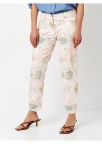 7/8-Jeans Toni "Perfect Shape", Damen, Gr. 46, N-Gr, pink (blush), Denim/Jeans, Obermaterial: 86% Baumwolle, 11% Polyester, 3% Elasthan, gebl&uuml;mt, slim fit 7/8-L&auml;nge, Jeans 7/8-Jeans, mit floralem Muster