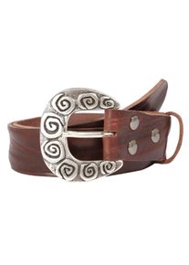 Lederg&uuml;rtel RETTUNGSRING G&Uuml;RTEL, Damen, Gr. 95, braun (dunkelbraun), Leder, unifarben, G&uuml;rtel Lederg&uuml;rtel, mit austauschbarer Schlie&szlig;e &raquo;Dorn Kringel&laquo;