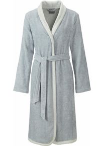 Damenbademantel Egeria "Calea, ideal f&uuml;r Sauna & Spa, Hotelbademantel, Morgenmantel" Gr. S, grau (hellgrau), L:100cm, Walkfrottee, Hausm&auml;ntel, Damenbademantel, mit Schalkragen, farblich abgesetzt, 100 % Baumwolle
