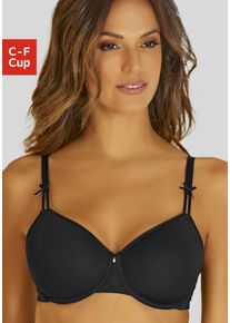 Minimizer-BH Lascana, Damen, Gr. 95, Cup E, schwarz, Microtouch, Obermaterial: 82% Polyamid (TACTEL), 18% Elasthan (LYCRA), BHs Minimizer-BH, mit nahtlos vorgeformten Spacer-Schalen, Basic Dessous