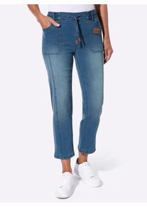 7/8-Jeans Casual Looks, Damen, Gr. 46, Normalgr&ouml;&szlig;en, blau, stone, washed, 81% Baumwolle, 17% Polyester, 2% Elasthan, unifarben, 7/8-L&auml;nge, Jeans 7/8-Jeans