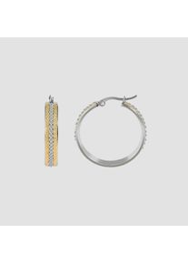 Adelia&acute;s Paar Creolen ADELIA&acute;S "Damen Ohrringe &iquest; Creole aus Edelstahl mit Strass Steinchen", gold, Ohrringe, Damen, Edelstahl, Paar Creolen