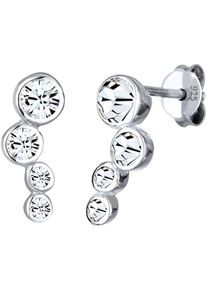Paar Ohrstecker Elli "Schmuck Geschenk Silber 925 Ohrringe", silber (silberfarben, kristallwei&szlig;, kristallwei&szlig;), Ohrringe, Damen, Silber 925 (Sterlingsilber), Paar Ohrstecker, mit Glasstein