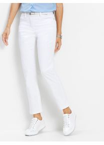 Bequeme Jeans Inspirationen, Damen, Gr. 46, Normalgr&ouml;&szlig;en, wei&szlig;, 97% Baumwolle, 3% Elasthan, unifarben, 7/8-L&auml;nge, Jeans Bequeme Jeans