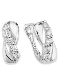 Paar Creolen Bruno Banani "Schmuck Geschenk Silber 925 Ohrschmuck Ohrringe", bunt (silberfarben, wei&szlig;, kristallwei&szlig;), Ohrringe, Damen, Silber 925 (Sterlingsilber), Paar Creolen, mit Zirkonia (synth.)