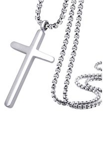 Kette mit Anh&auml;nger Firetti "Schmuck Geschenk Kreuz", silber (edelstahlfarben), Halsketten, Damen, Edelstahl, L: 55 B: 2,3mm, Kette mit Anh&auml;nger, B:2,3mm