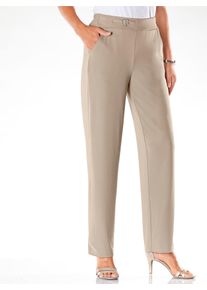 Jerseyhose Lady, Damen, Gr. 46, Normalgr&ouml;&szlig;en, sesam, 95% Polyester, 5% Elasthan, unifarben, Hosen Jerseyhose