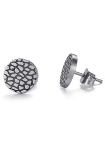 Paar Ohrstecker Kingka "Reptil", schwarz (edelstahlfarben, schwarz, vintage), Ohrringe, Damen, 10mm, Edelstahl, Paar Ohrstecker