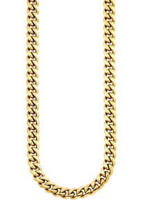 Edelstahlkette "Schmuck Geschenk Edelstahl Halsschmuck Panzerkette", gold (gelbgoldfarben), ANISTON JEWELRY & WATCHES, Halsketten, Damen, Edelstahl, L: 47 B: 7mm, Edelstahlkette, B:7mm